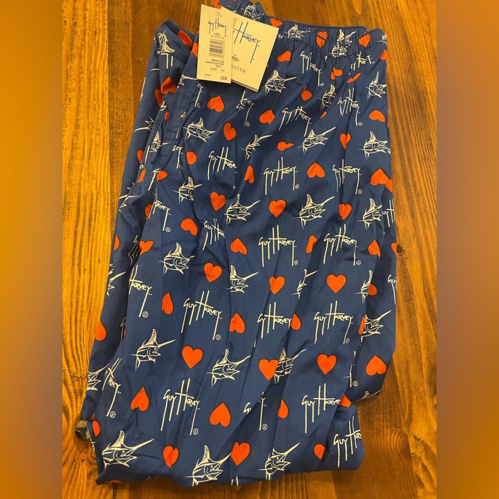 NWT XL Men’s Guy Harvey Blue & Red Pajama Pants, Women borrowed